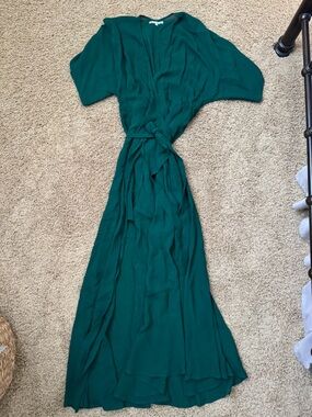 Reformation Winslow Maxi Wrap Dress Green